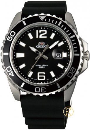 ORIENT Black Rubber Strap Date FUNE3004BO