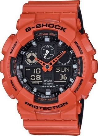 CASIO G-Shock Orange Rubber Strap GA-100L-4AER