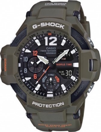 CASIO G-Shock Olive Rubber Strap GA-1100KH-3AER