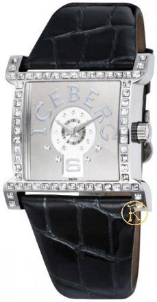 Iceberg Crystals Black Leather Strap IC705-11