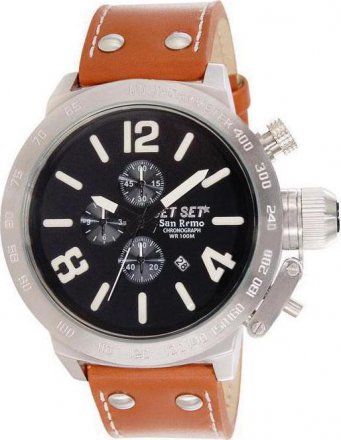 JETSET San Remo Brown Leather Chronograph J12423-266