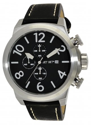 JETSET New York Black Leather Chronograph J66603-267