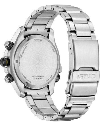 Citizen Promaster Land Eco Drive Dual Time Chronograph Silver Stainless Steel Bracelet  JV1006-51L