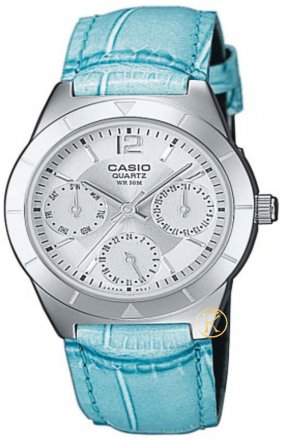Casio Women's Collection Neobrite Light Blue Leather Strap LTP-2069L-7A2VEF