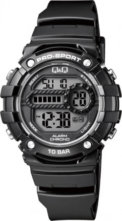 Q&Q Digital Black Plastic Strap M154-002