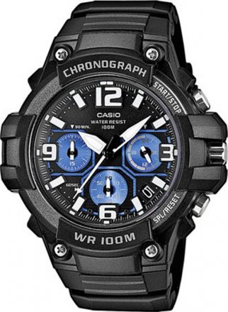 CASIO Standard Chrono Black Rubber Strap MCW-100H-1A2VEF