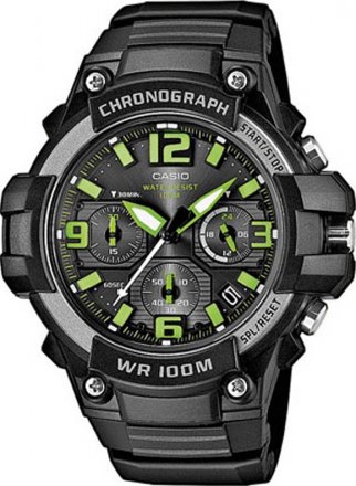 CASIO Standard Chrono Black Rubber Strap MCW-100H-3AVEF