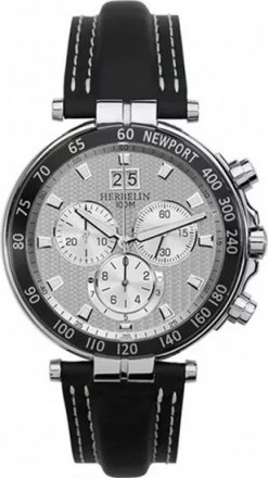 MICHEL HERBELIN Newport Chronograph Black Leather Strap MH36655/AN12