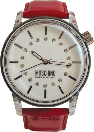 MOSCHINO Fantastic XXL White Dial Red Strap MW0300R