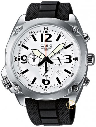 Casio Casio Collection Chronograph Compass Black Rubber Strap MTF-E002-7AVEF