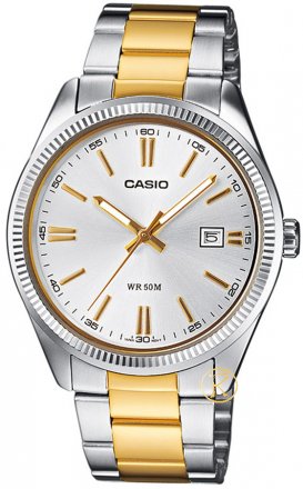 Casio Men's Collection Neobrite Silver-Gold Steel Bracelet MTP-1302SG-7AVEF