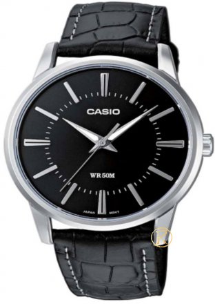 Casio Men's Collection Neobrite Black Dial-Leather Strap MTP-1303L-1AVEF