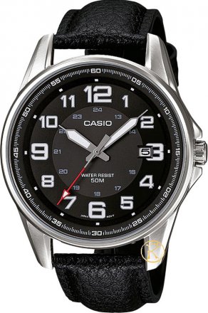 Casio Collection Black Leather Strap MTP-1372L-1BVEF