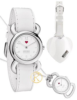 MOSCHINO Have Fun White Leather Strap MW0299
