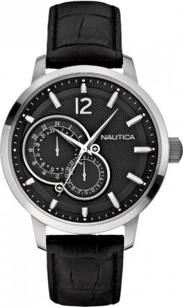 Nautica Mens Nct 15 Black Leather Strap A15047G