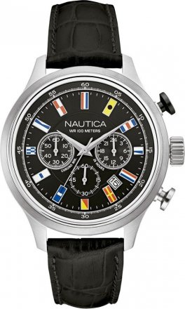 Nautica Black Leather Strap NAI16517G