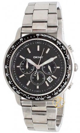 Dkny Chrono Black Case Stainless Steel Bracelet NY1477