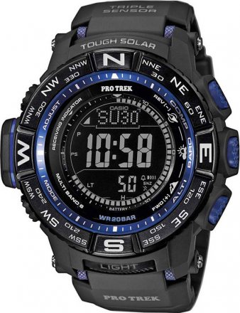 CASIO PROTREK Tough Solar Triple Sensor Black Rubber Strap PRW-3500Y-1ER