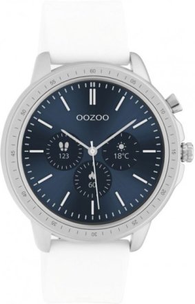 Oozoo Smartwatch White Rubber Strap Silver Q00310