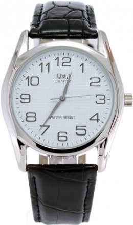 Q&Q Black Leather Strap Q638J304Y