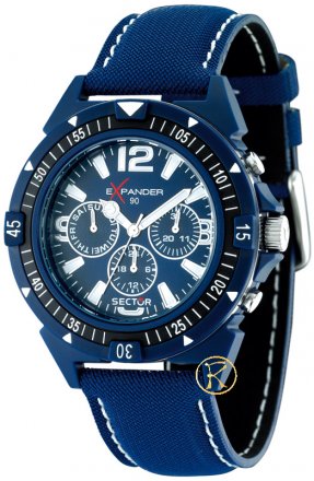 SECTOR Expander 90 Blue Leather Strap R3251197006
