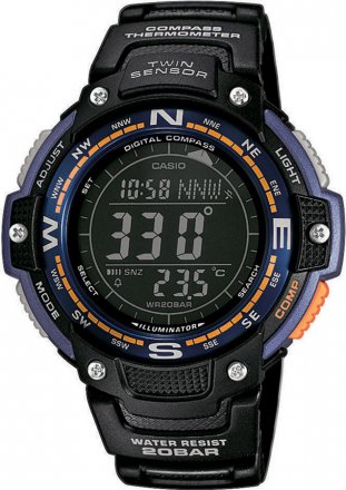 CASIO Standard Chrono Black Rubber Strap SGW-100-2BER