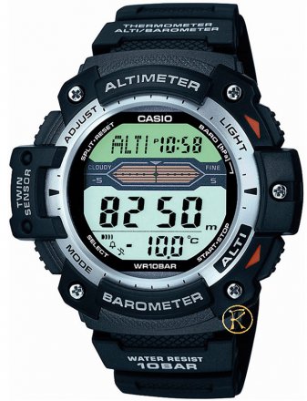Casio Men's Collection Altimeter Black Rubber Strap SGW-300H-1AVER