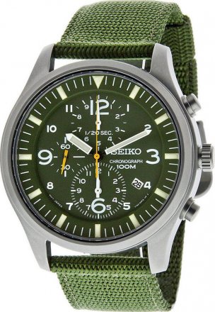 Seiko Men's Chronograph Green Watch SNDA27P1