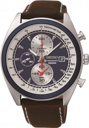 Seiko Chronograph Brown Leather Strap SNDF95P1