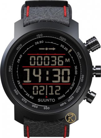SUUNTO ELEMENTUM TERRA Black and Red Leather Strap SS019171000