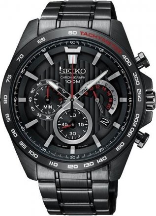 Seiko Chronograph Black Stainless Steel SSB311P1