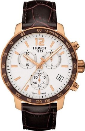 Tissot Quickster Chronograph Rose Gold Stainless Steel Leather Strap T095.417.36.037.00