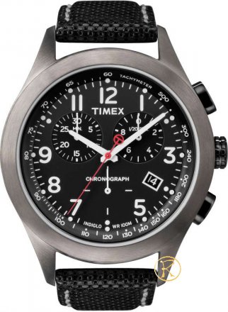 TIMEX Iroman Expedition Chronograph Black Leather Strap T2N390