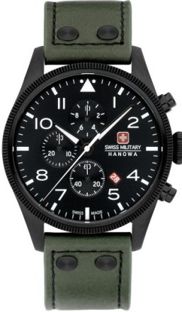 Swiss Military Hanowa Thunderbolt Chrono Green Leather Strap SMWGC0000430
