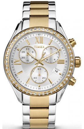 TIMEX Miami Crystals Two Tone Stainless Steel Chronograph TW2P67000