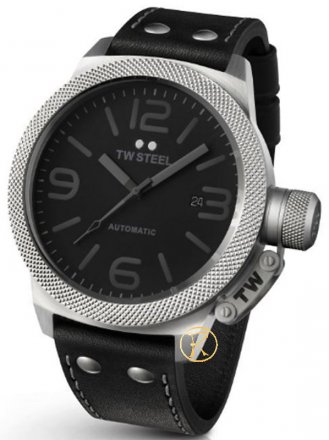 TW Steel Canteen Style Collection Automatic Black Leather Strap TWA201