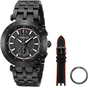 Versace Men's V-race Sport Automatic Black IP Steel Date Wristwatch  VAH040016