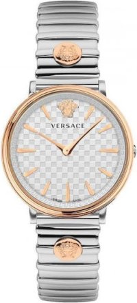Versace V-Circle Silver Stainless Steel Bracelet VE8105022