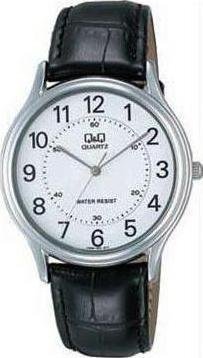 Q&Q Classic Black Leather Strap VG68-304