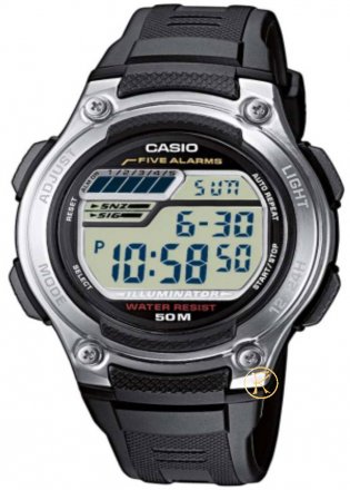 CASIO Collection Digital Black Rubber Strap W-212H-1AVE