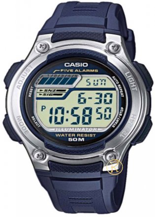 CASIO Collection Digital Blue Rubber Strap W-212H-2AVE