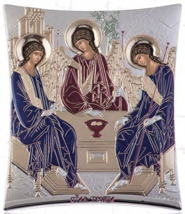 Αγία Τριάδα ασημένια 00105-0908 4,5cm x 5,5cm