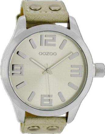 OOZOO Timepieces XL Beige Leather Strap C1056