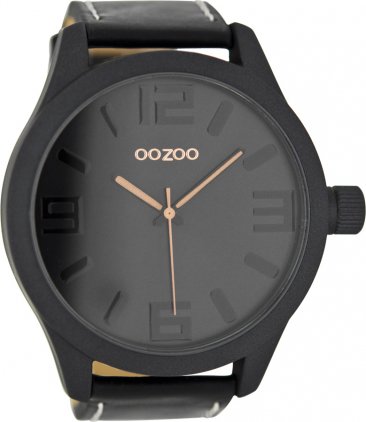 OOZOO Timepieces XXL Black Leather Strap C7883