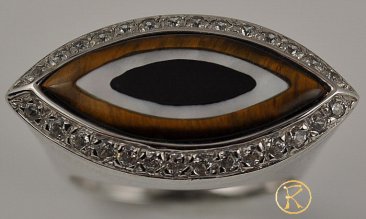 Handmade white gold ring 0089