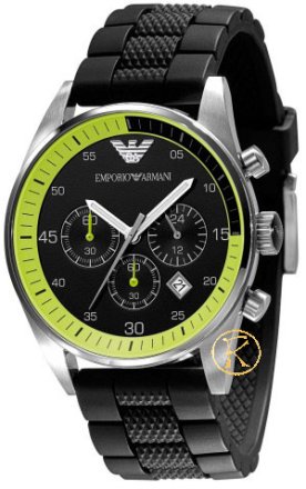 Emporio Armani Chronograph Black Rubber Strap AR5865