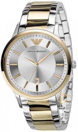 EMPORIO ARMANI Mens Silver-Gold stainless steel bracelet AR2449