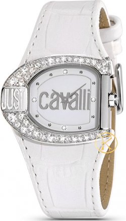 Just CAVALLI Logo White Leather Strap R7251160545