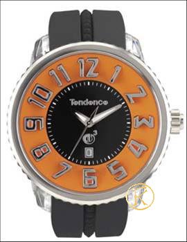 TENDENCE Round Gulliver Black Rubber Strap  02023001SS
