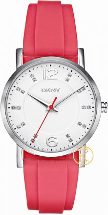 DKNY Crystal Pink Rubber Strap  NY8156